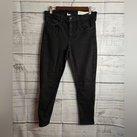 Rag And Bone Cate Mid-rise Ankle Skinny Black Jeans Womans Size 28 - Picture 1 of 7